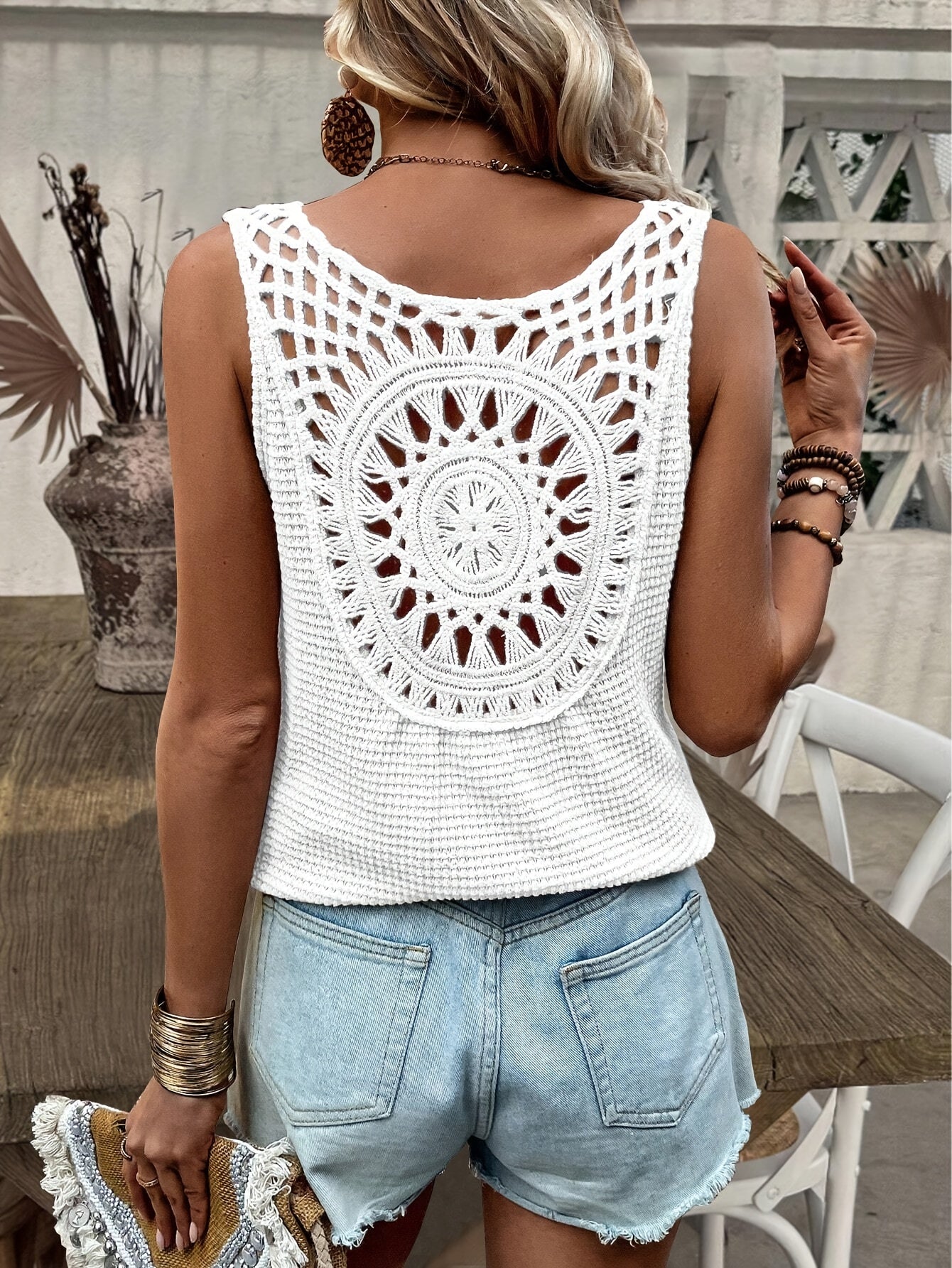 Knitted Solid V Neck Tank Top In 3 Colors