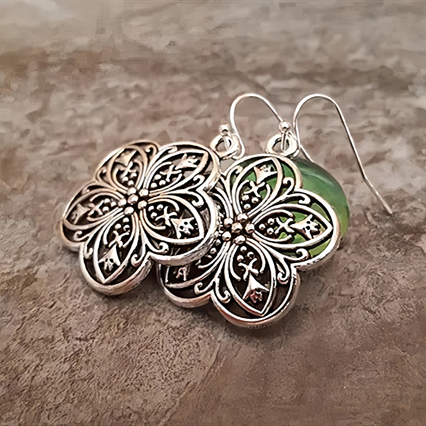 Silver Floral Earrings