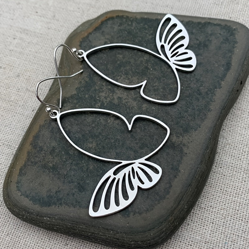 Silver Butterfly Dangle Earrings